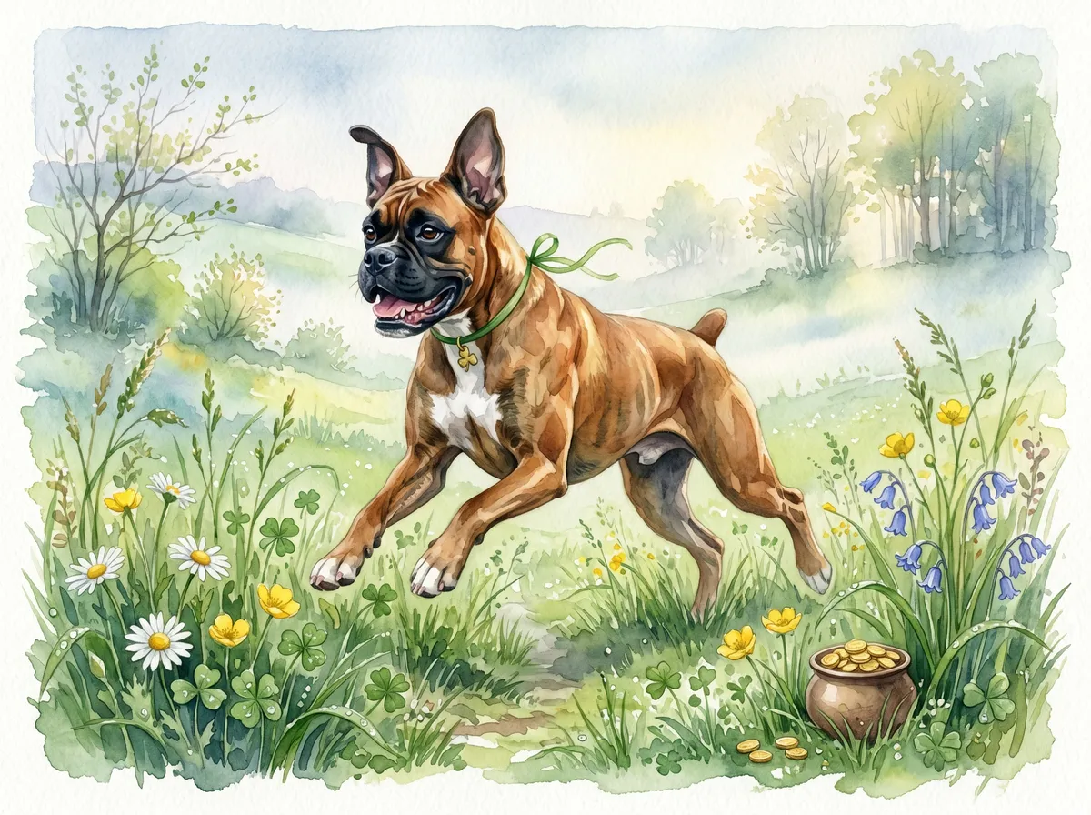 Boxer watercolor calendar month 3